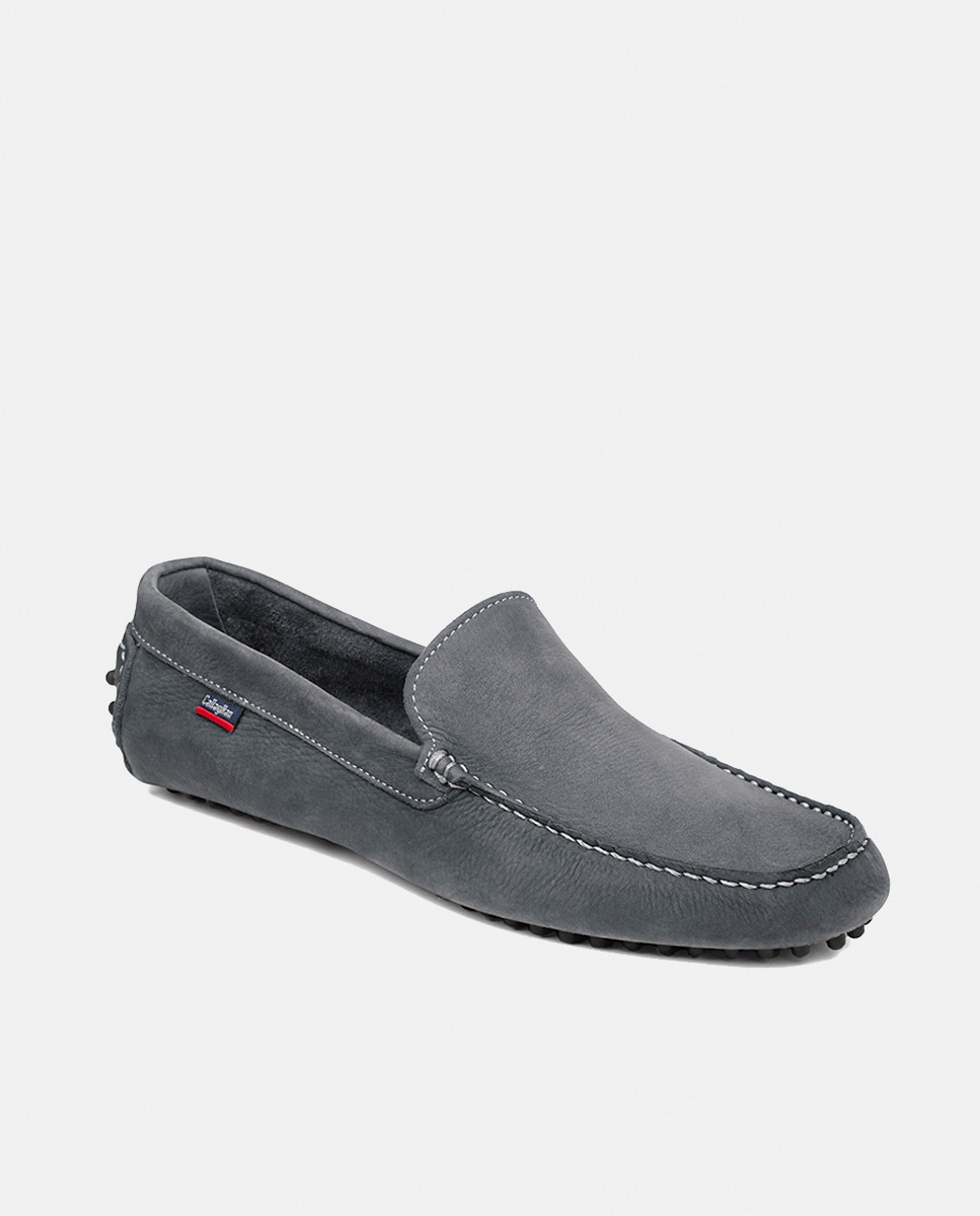 Mocassins com Tecnologia Adaptaction e em Pele - Cinzento Cinzento-2