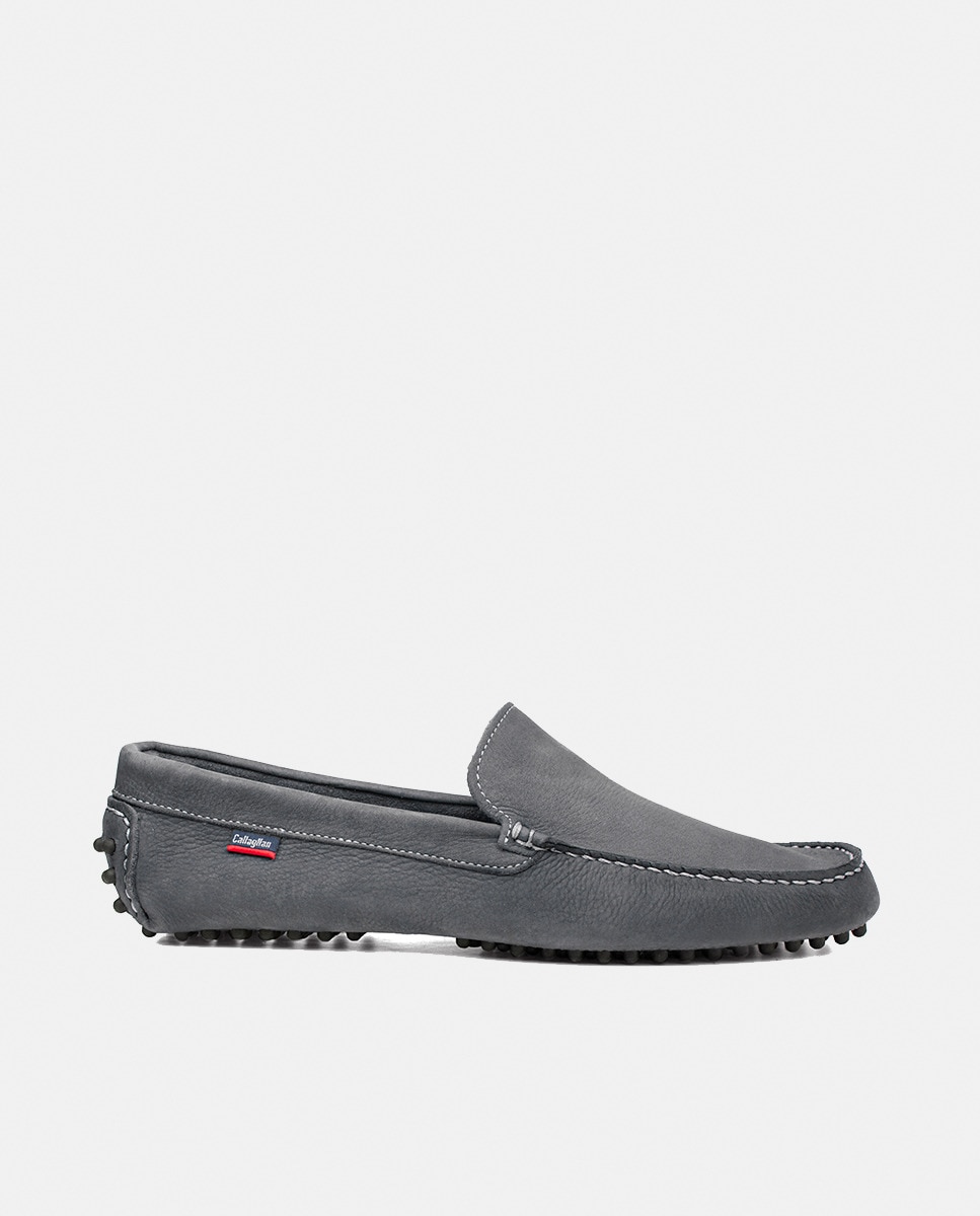 Mocassins com Tecnologia Adaptaction e em Pele - Cinzento Cinzento-1