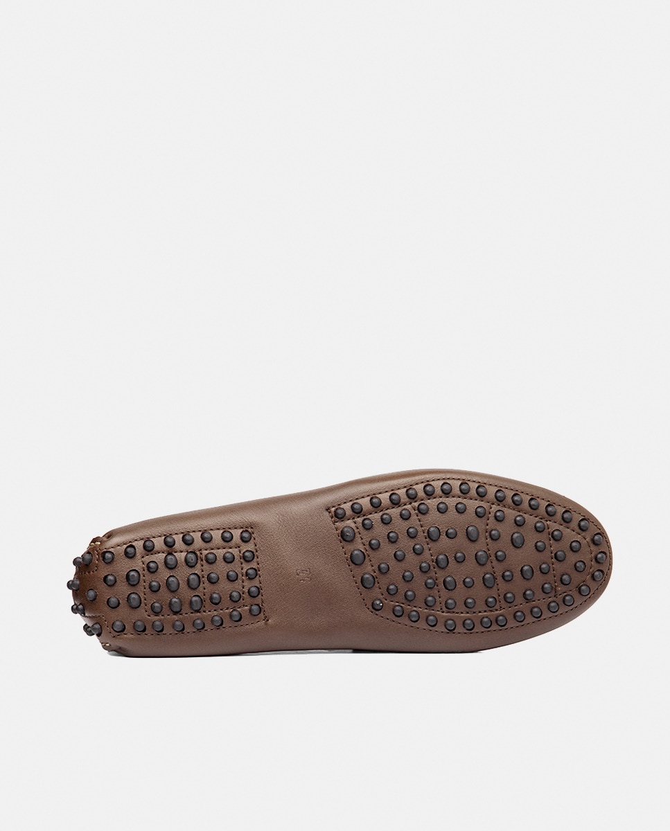 Mocassins com Tecnologia Adaptaction e em Pele - Castanho Castanho-4
