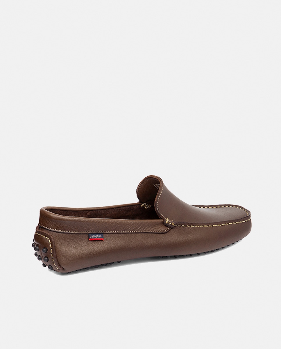 Mocassins com Tecnologia Adaptaction e em Pele - Castanho Castanho-3