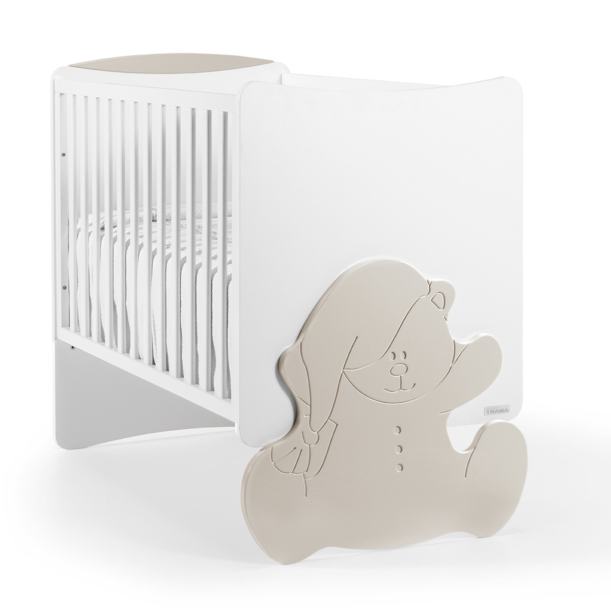 Imagem 0 de Berço Kuma - Branco Mate e Terra Claro