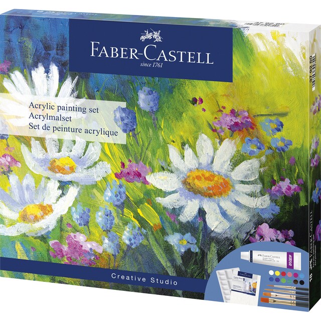 Imagem 0 de Pacote de tintas acrílicas com 18 peças especial para principiantes Faber-Castell