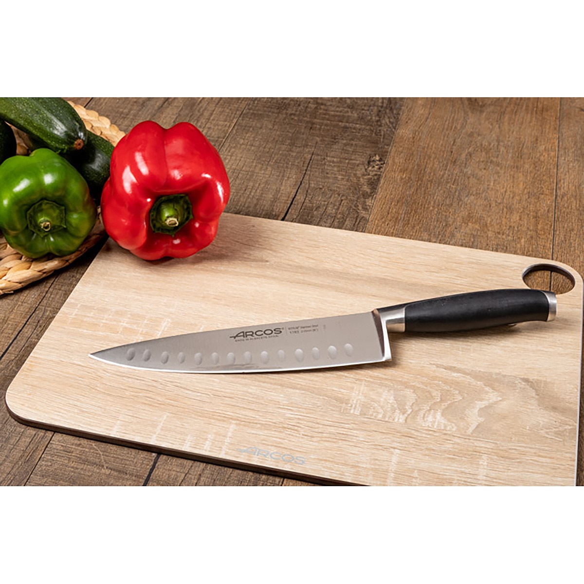 Cuchillo de cocina con alveolos Kyoto Arcos Negro-7
