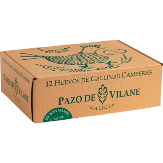 huevos camperos morenos estuche 12 unidades calibres diferentes - Pazo Vilane