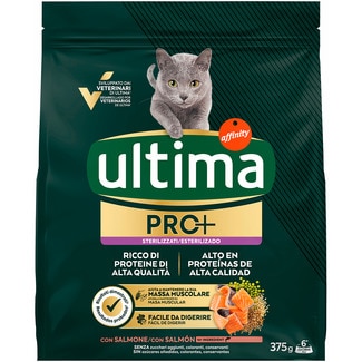 Pro+ pienso para gatos adultos esterilizados con salmón bolsa 375 g - Ultima