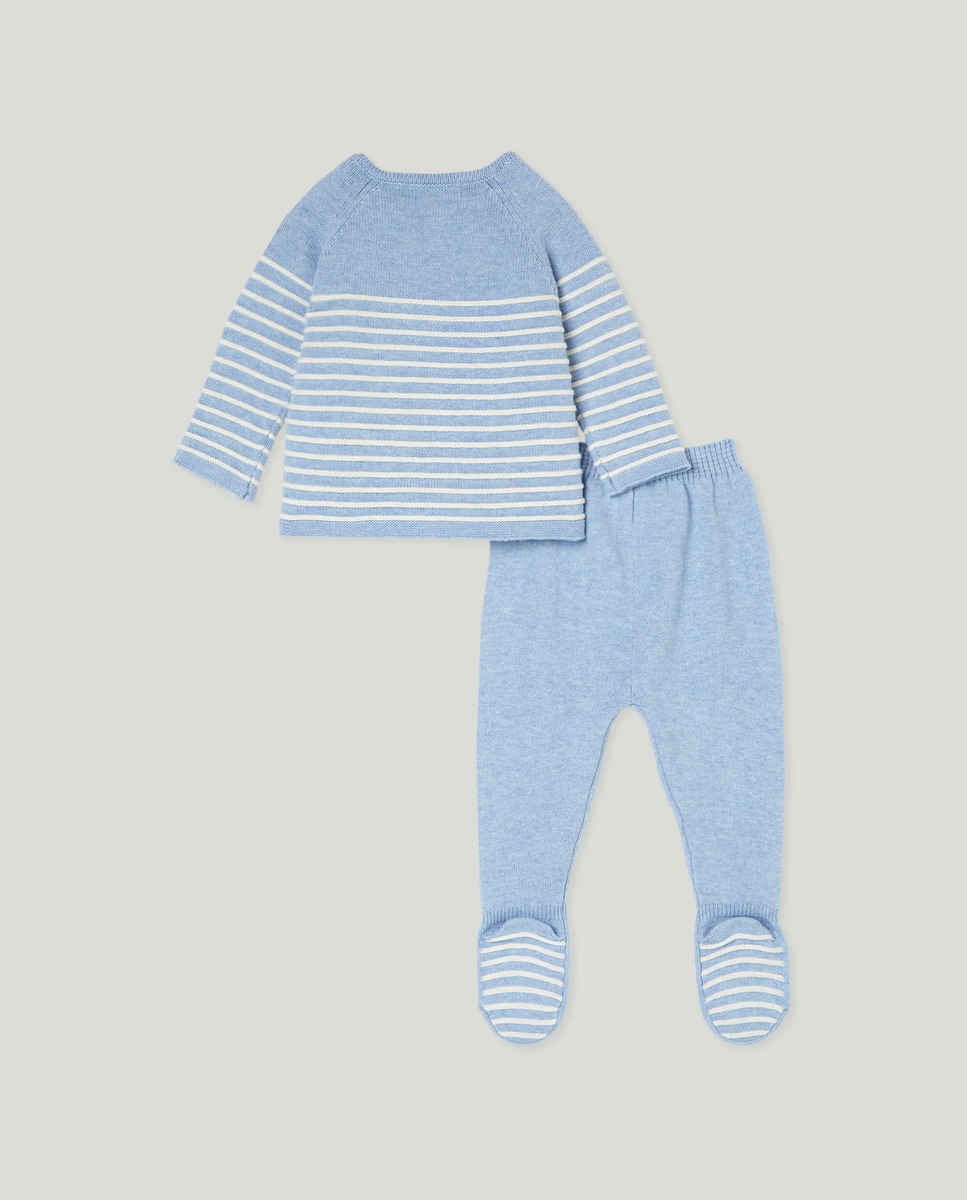 Conjunto Cruzado de Bebé às Riscas Azul-2