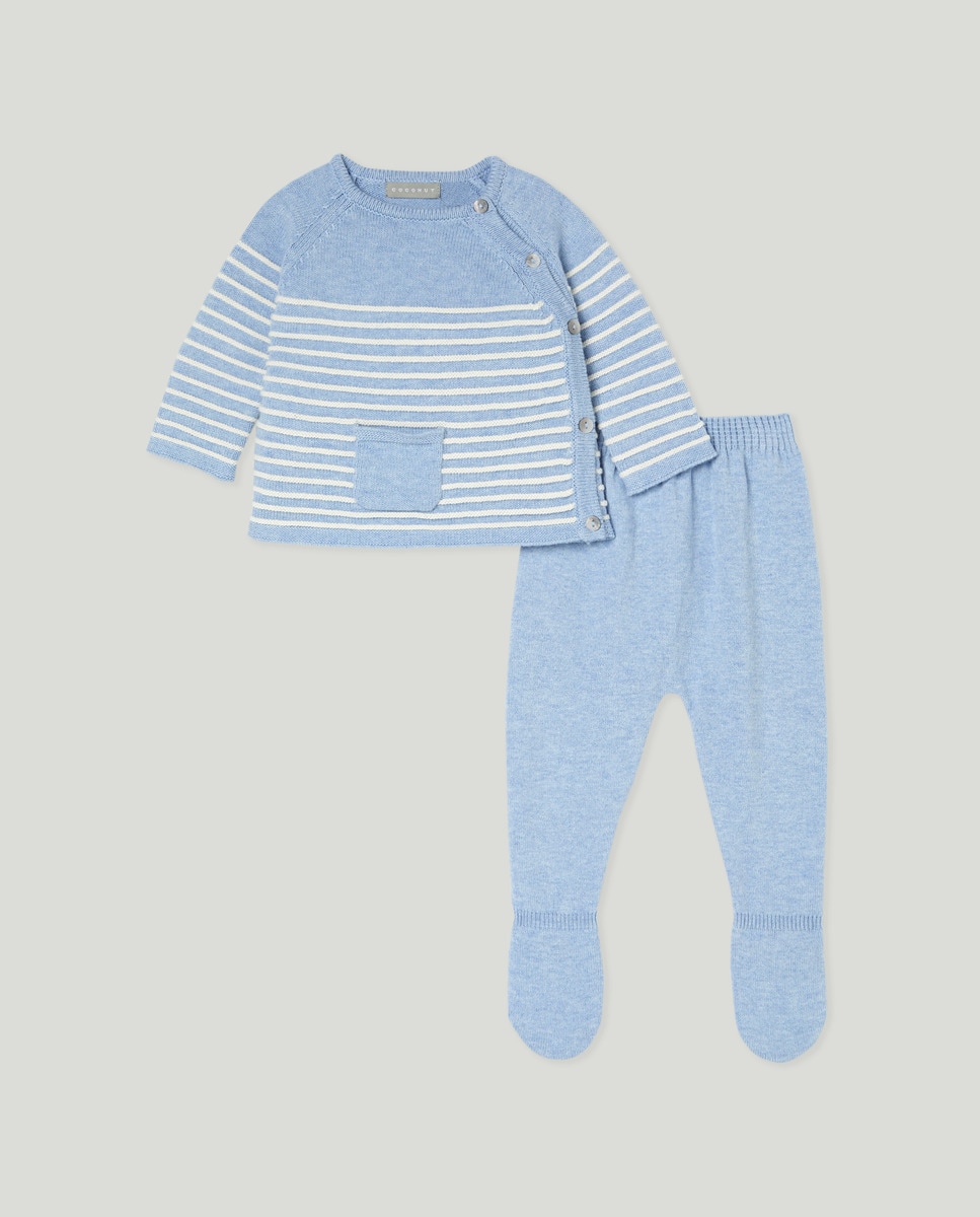 Conjunto Cruzado de Bebé às Riscas Azul-1