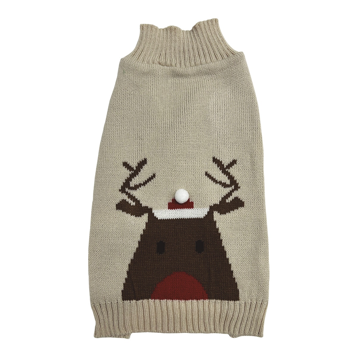 Jersey Fred & Rita para perros reno con pompón color beige Beige-1