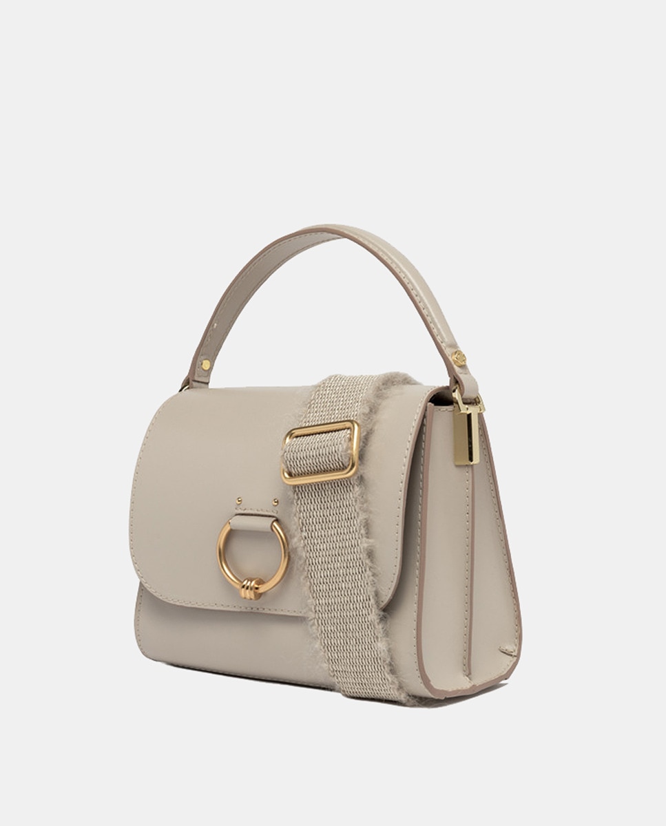 Mala a Tiracolo Modelo Kaia com Aba Branco-3