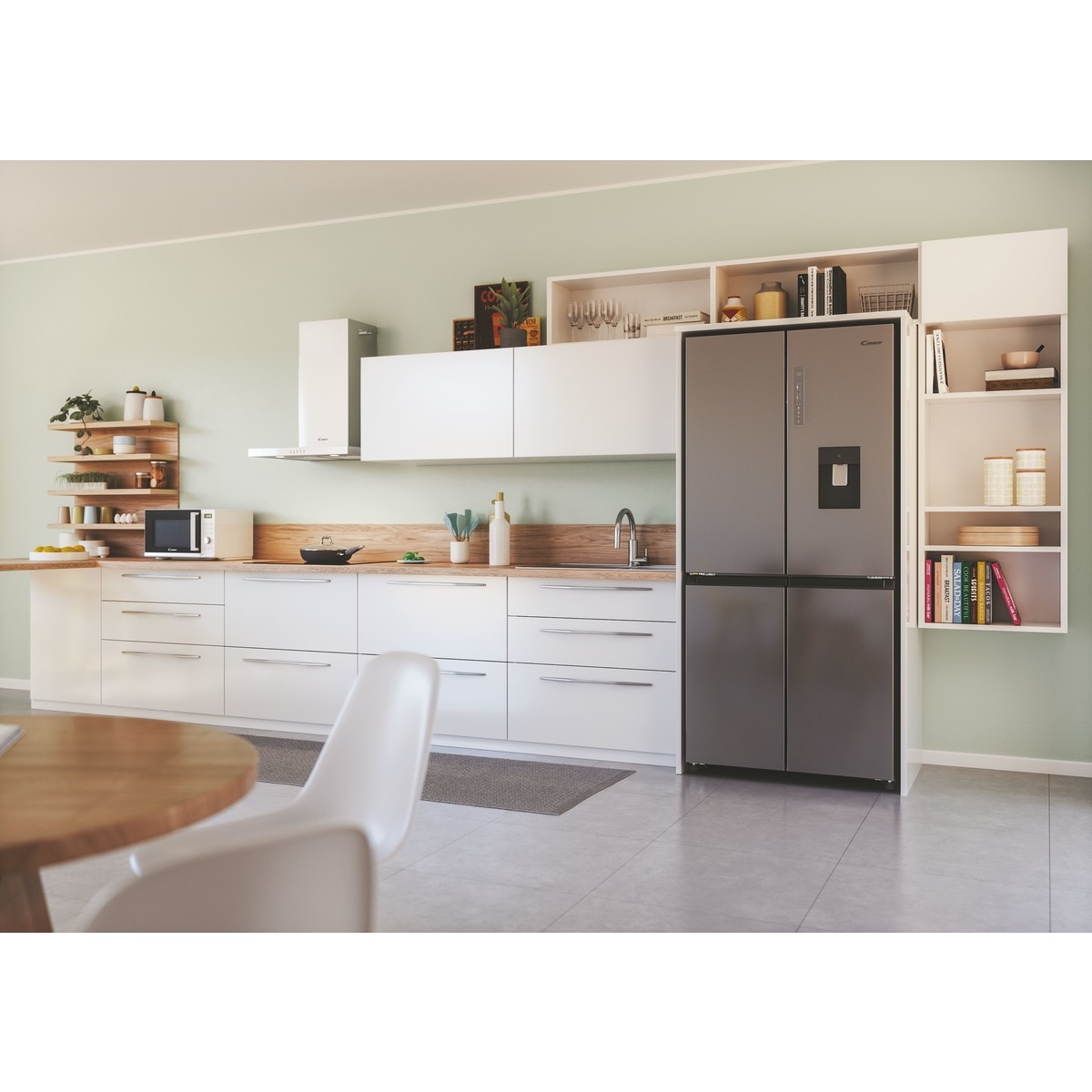 Frigorífico americano Candy con dispensador, con 4 puertas - CFQQ5T817EWPS Inox-12