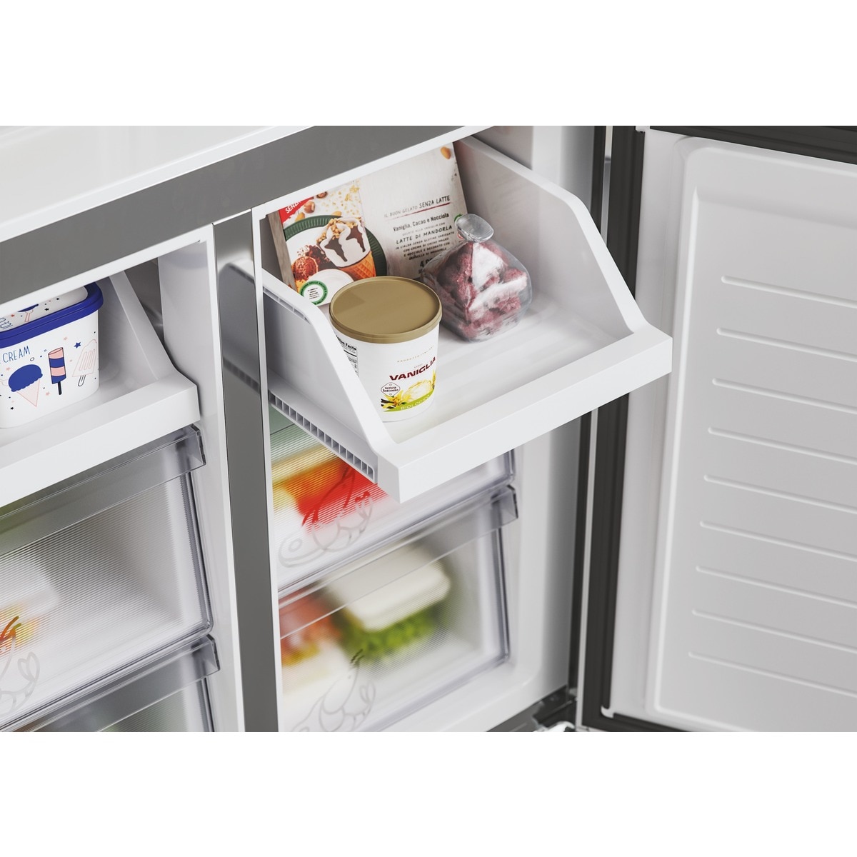 Frigorífico americano Candy con dispensador, con 4 puertas - CFQQ5T817EWPS Inox-8
