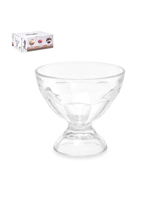 Imagen 0 de Pack de 6 copas helado vidrio con pie.