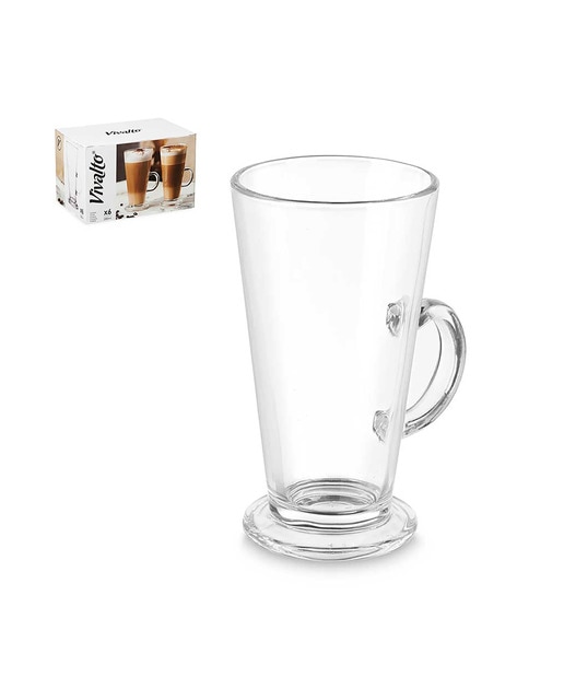 Imagen 0 de Pack de 6 copas vidrio cafe latte de 280ml.
