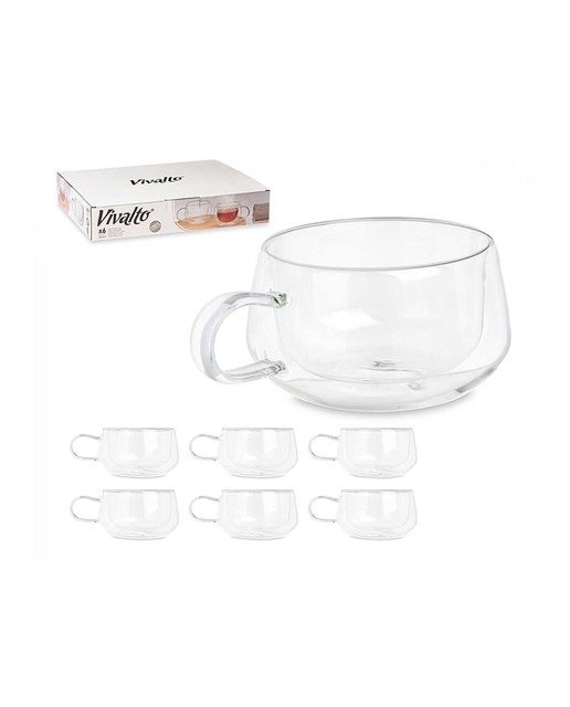 Imagen 0 de Pack 6 tazas borosilicato te 280 ml.