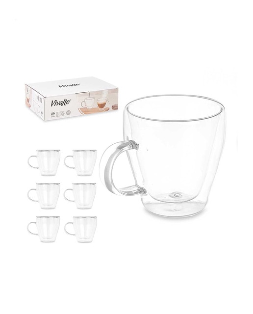 Imagen 0 de Pack 6 tazas desayuno borosilicato 270 ml.