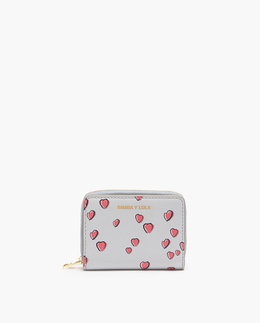 Imagen 0 de Cartera solapa piel print Small Hearts gris