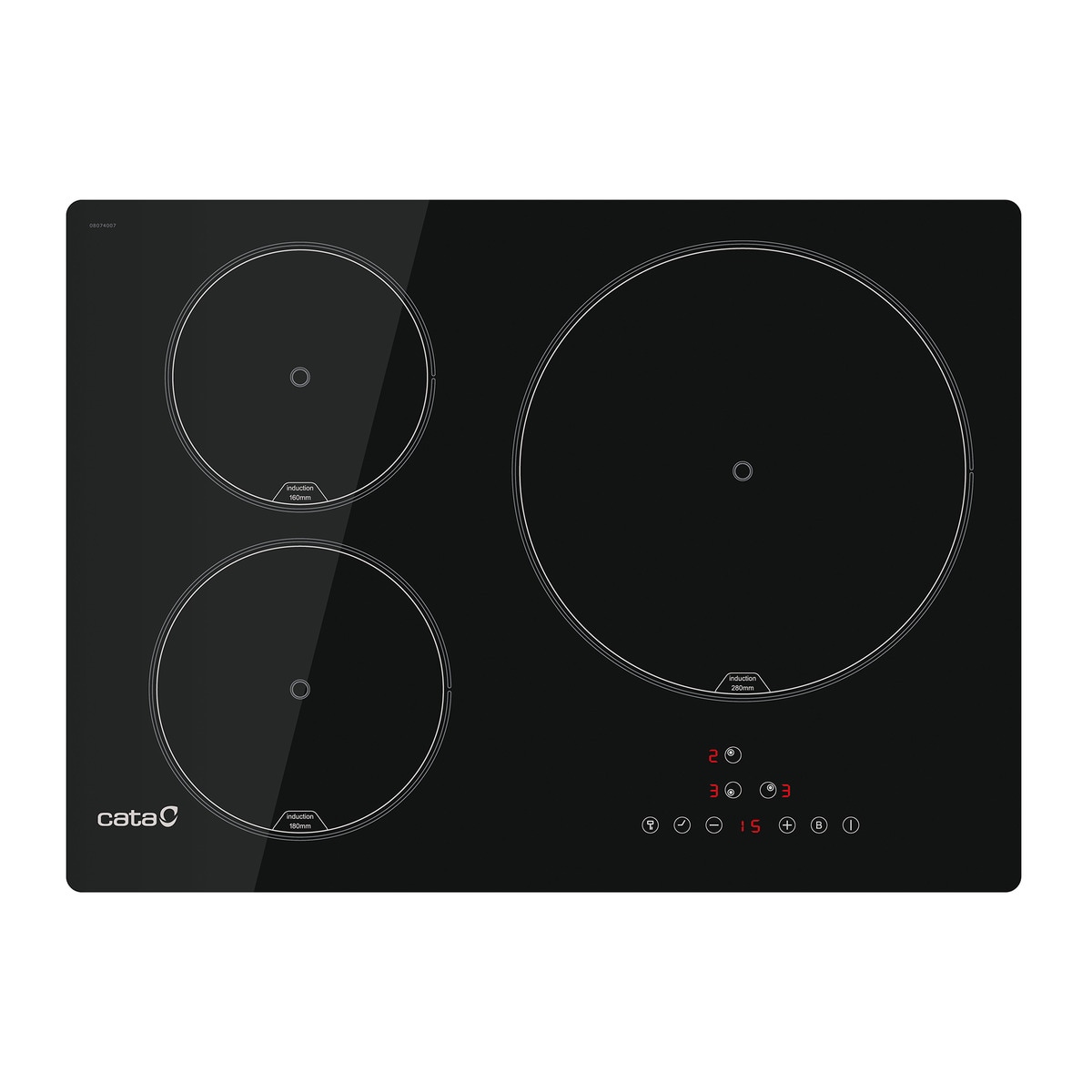 Imagen 0 de Placa inducción Cata con 3 zonas de cocción - IB 5003 BK