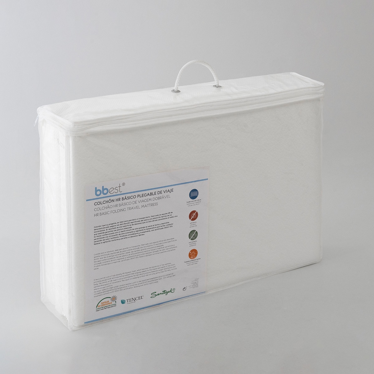 Colchón plegable de viaje con núcleo de HR Aquapur de Bbest Blanco-5