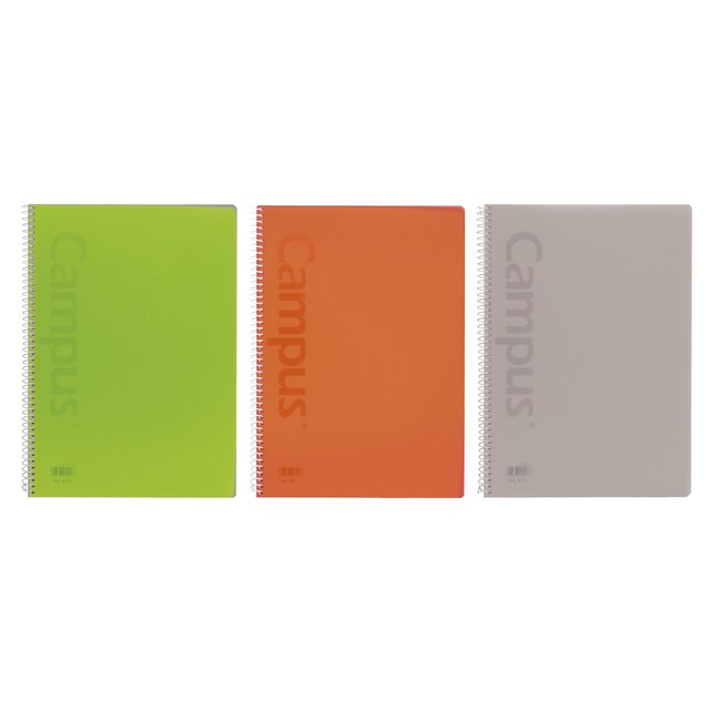 Imagen 0 de Pack de 3 cuadernos A4 tapa polipropileno 80 hojas 90 gramos cuadricula 4x4mm Campus colores vivos 2