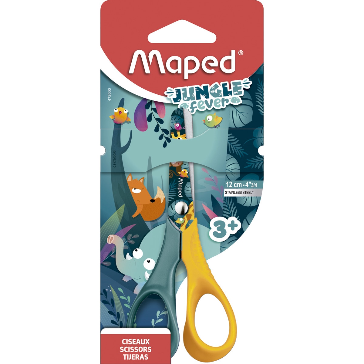 Tijeras jungle fever vivo 12cm cartón Maped Verde-1