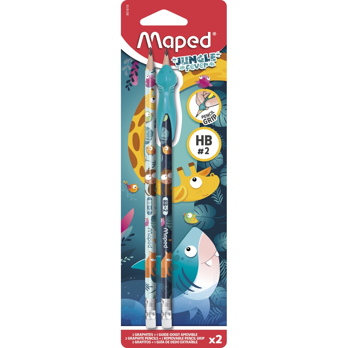 Imagen 0 de HB grafito goma jungle fever x2 +instru cb Maped