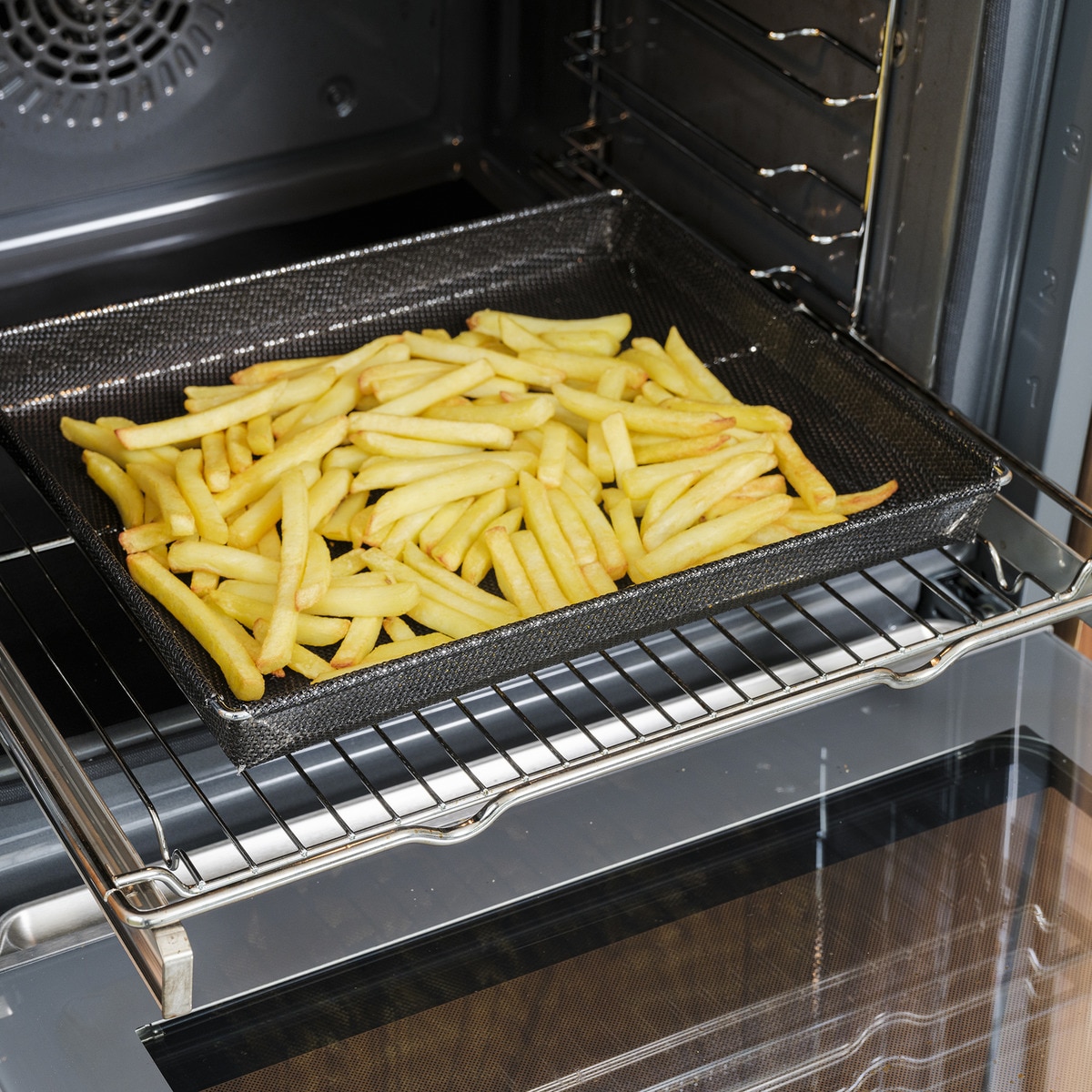 Cesta para horno crujiente No Stick Negro-4