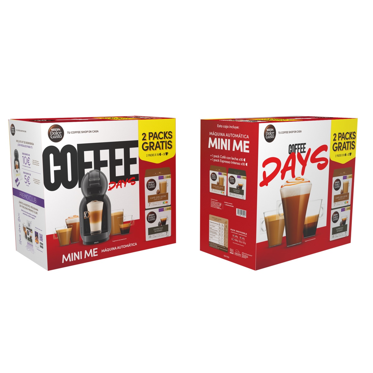 Cafetera espresso automática Krups Mini Me con función Play & Select para cápsulas Nescafé Dolce Gusto + 2 packs de café Negro-11