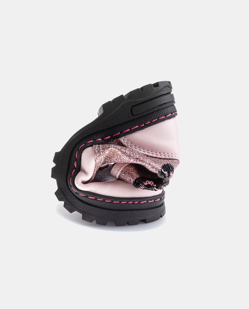 Botins com Atacadores e Fecho de Correr Rosa-7