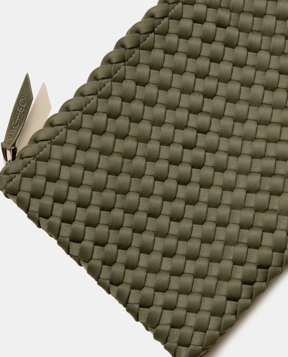 Mala Tipo Tote Média Entrançada Verde-5