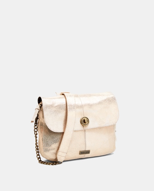 Imagem 0 de Mala em Pele Metalizada Tipo Mala a Tiracolo Cruzada