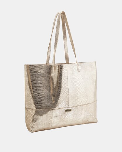 Imagem 0 de Mala de Ombro Tipo Shopper - Preto Metalizado