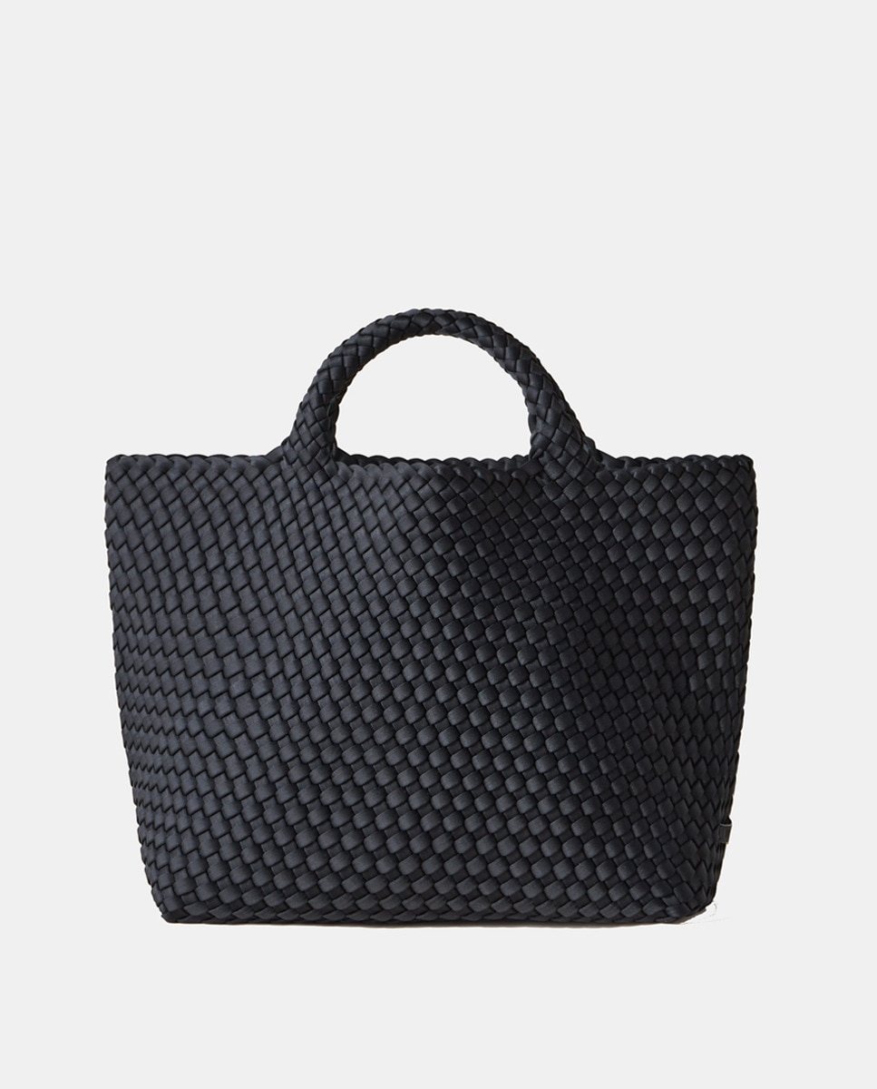 Mala Tipo Tote Média Entrançada Preto-1