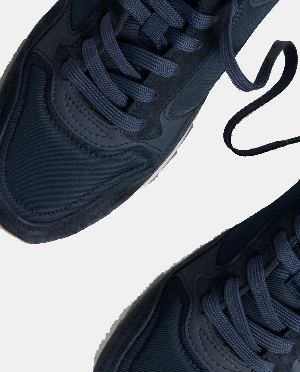 Sapatilhas Baixas Monterrey Tipo Running em Pele Preto-3