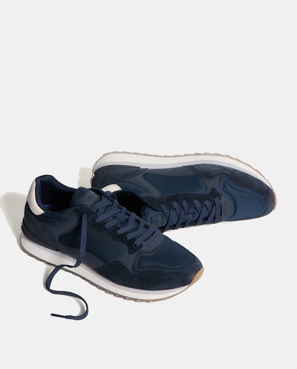 Sapatilhas Baixas Monterrey Tipo Running em Pele Preto-2