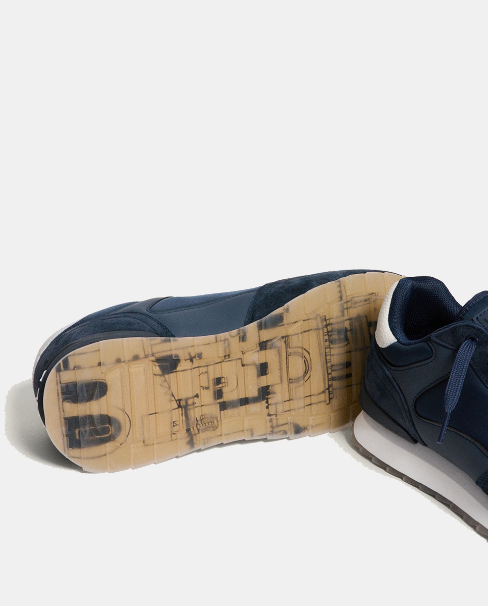 Sapatilhas Baixas Monterrey Tipo Running em Pele Preto-4