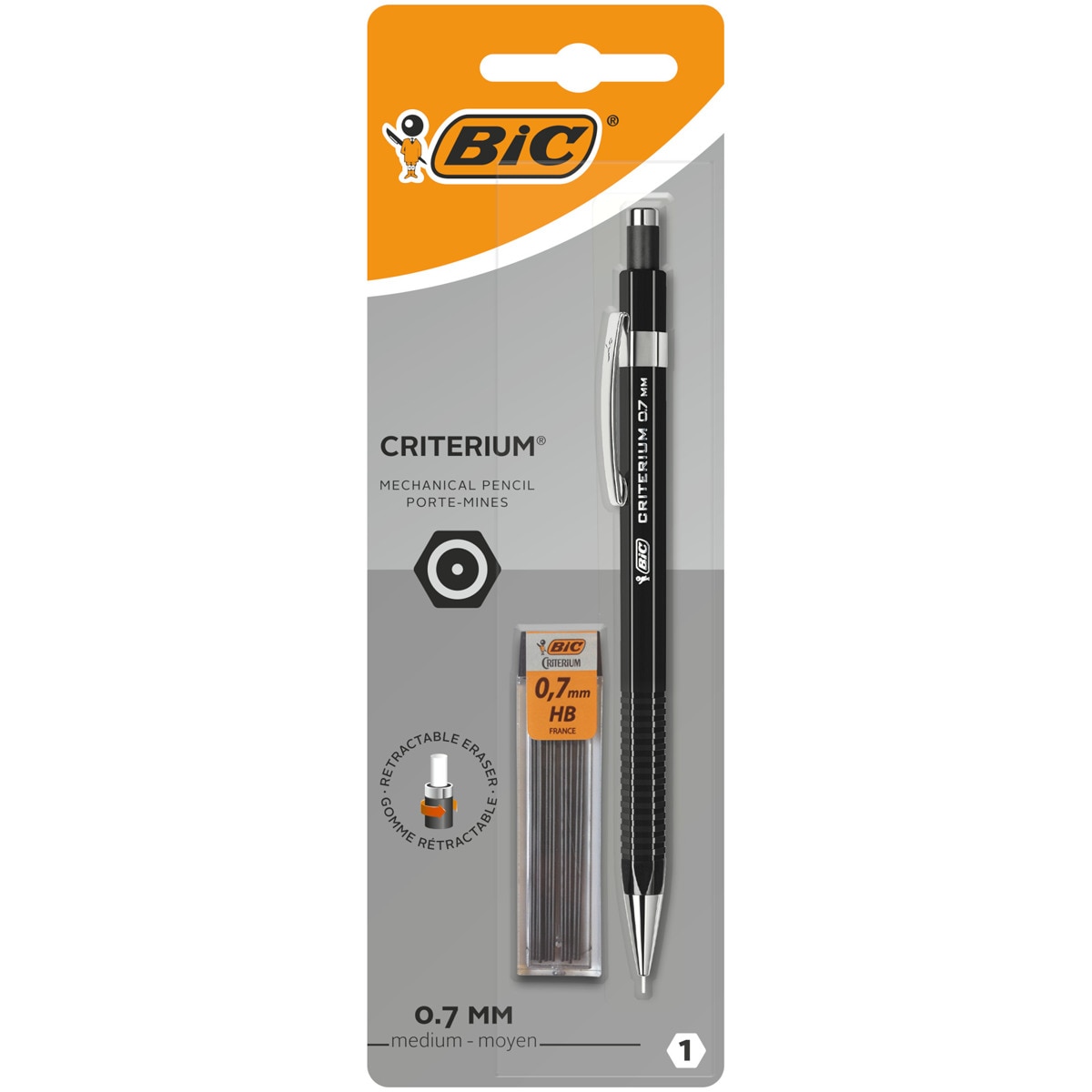 Imagen 0 de Pack de 1 Portaminas  Criterium Punta 0,7mm con 12 Recambios  BIC