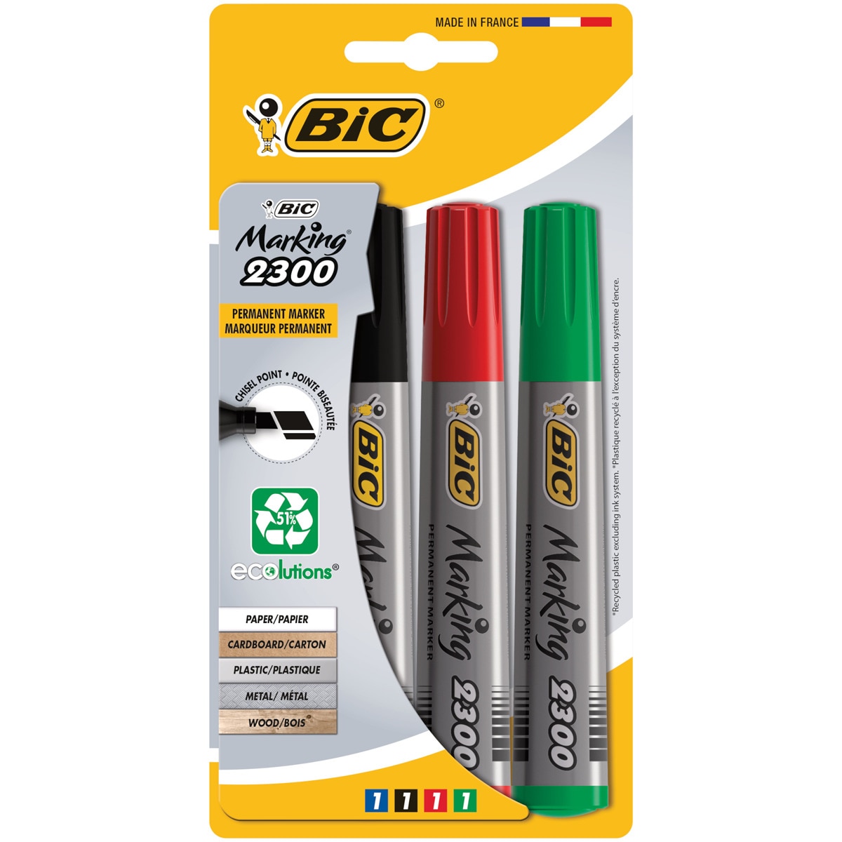 Imagen 0 de Pack de 4 Marcadores Permanentes  Marking 2300 Ecolutions BIC