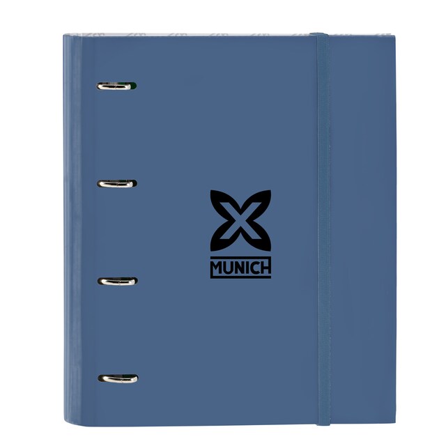 Imagem 0 de Pasta de 4 argolas 35mm com recarga Munique azul meia-noite