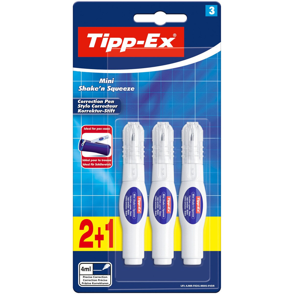 Pack de 2+1 bolígrafos correctores lquidos Tipp-Ex ,mini shake&squeeze BIC 1