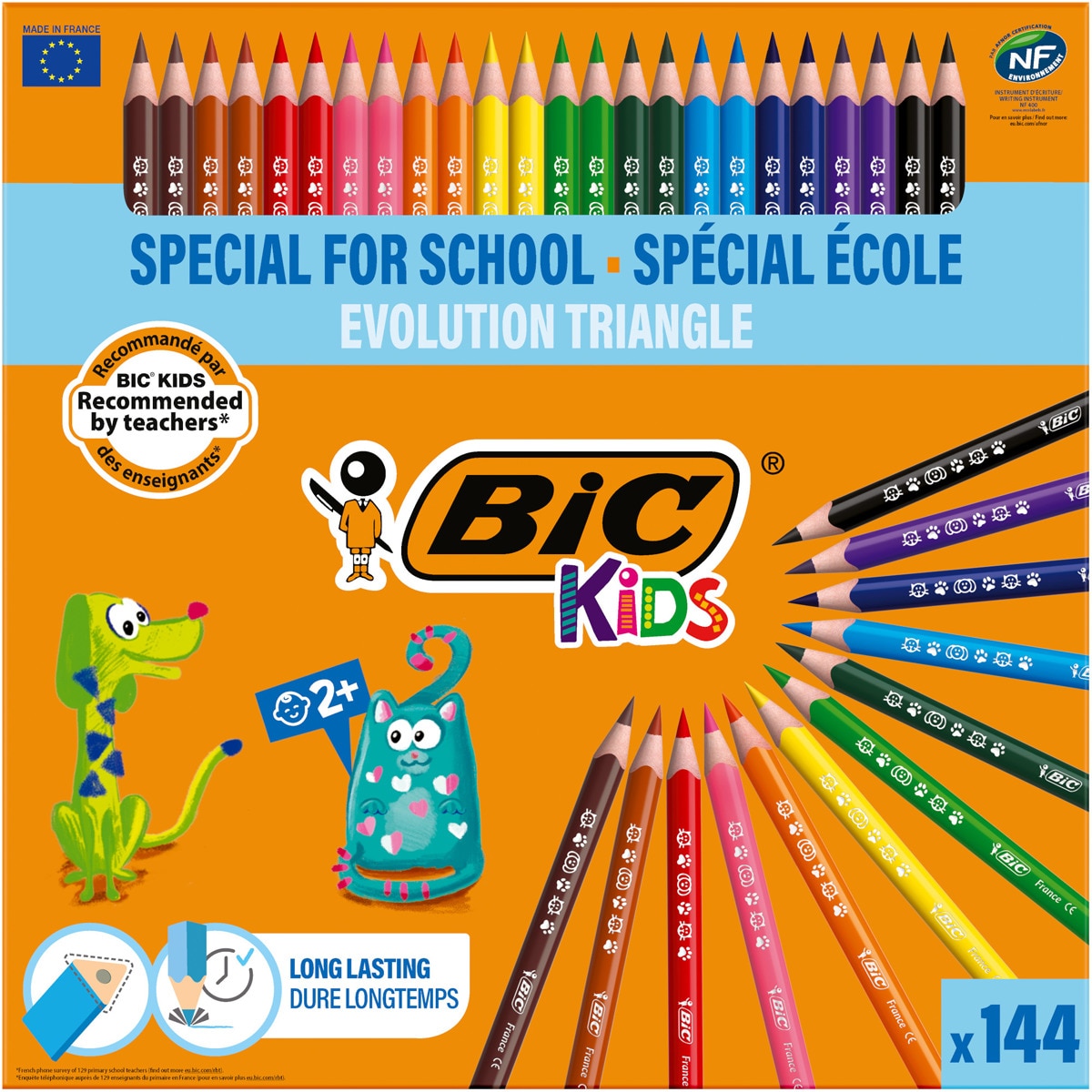 Pack Escolar de 144 Lápices Colorear Evolution Triangle BIC Multicolor-1
