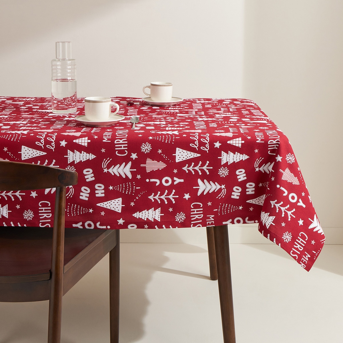 Mantel algodón Ho Ho Basics El Corte Inglés Rojo-1