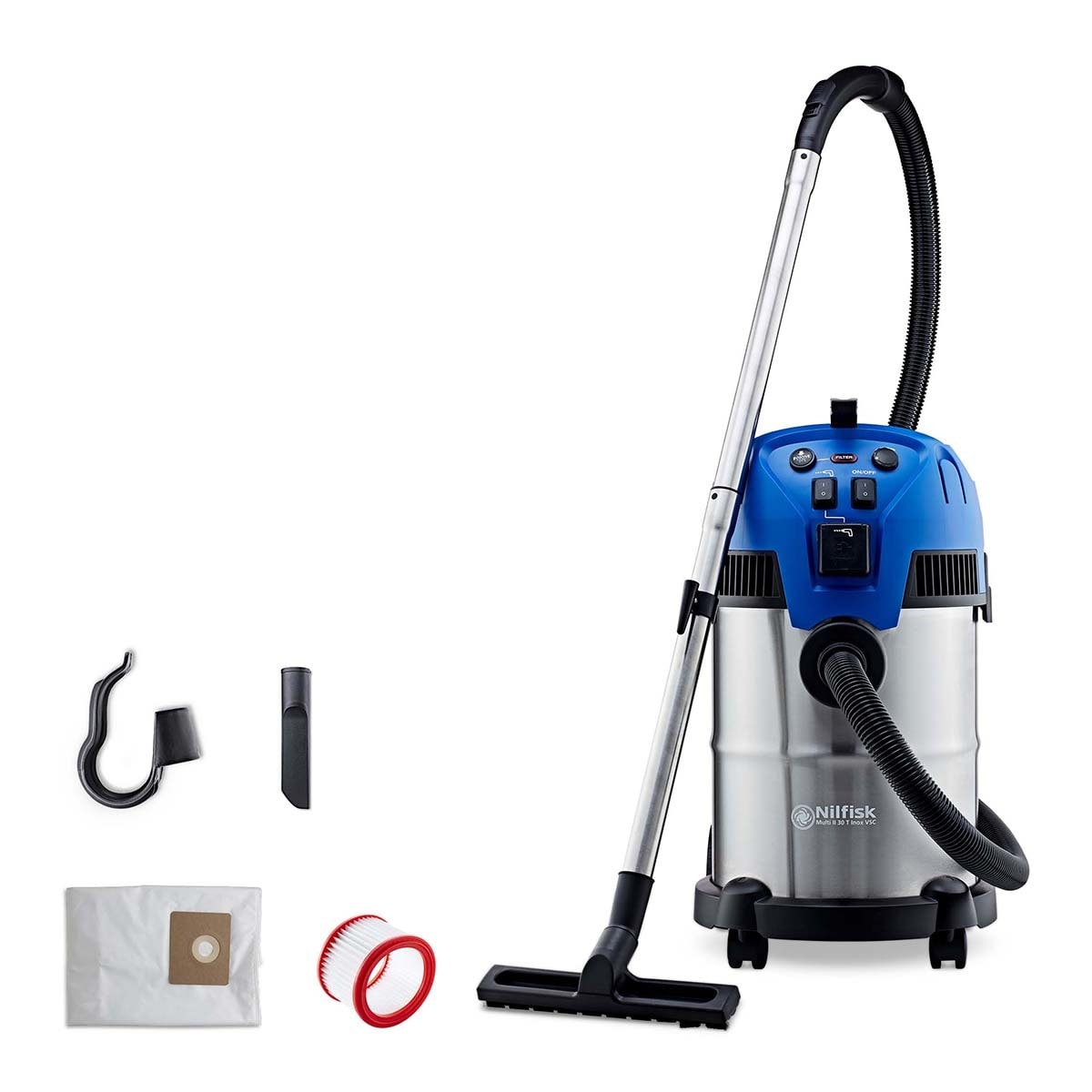Aspirador Agua/Polvo Multi II 30 l T Inox VSC Inox / Azul-1