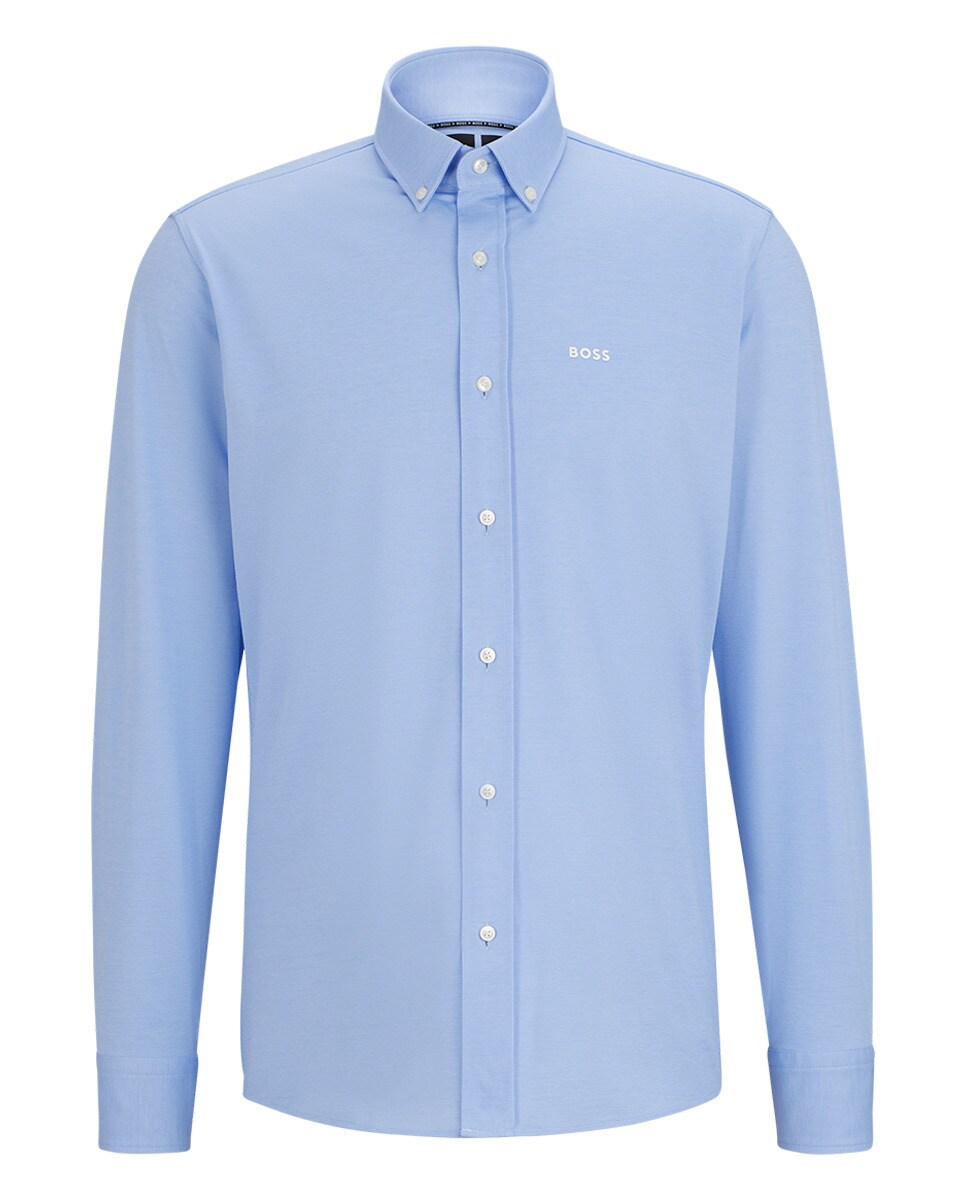Camisa de Manga Comprida Azul-claro-5