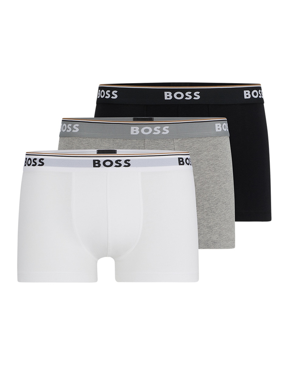 Embalagem de Três Boxers de Algodão Elástico com Logótipo no Cós Multicolor-8