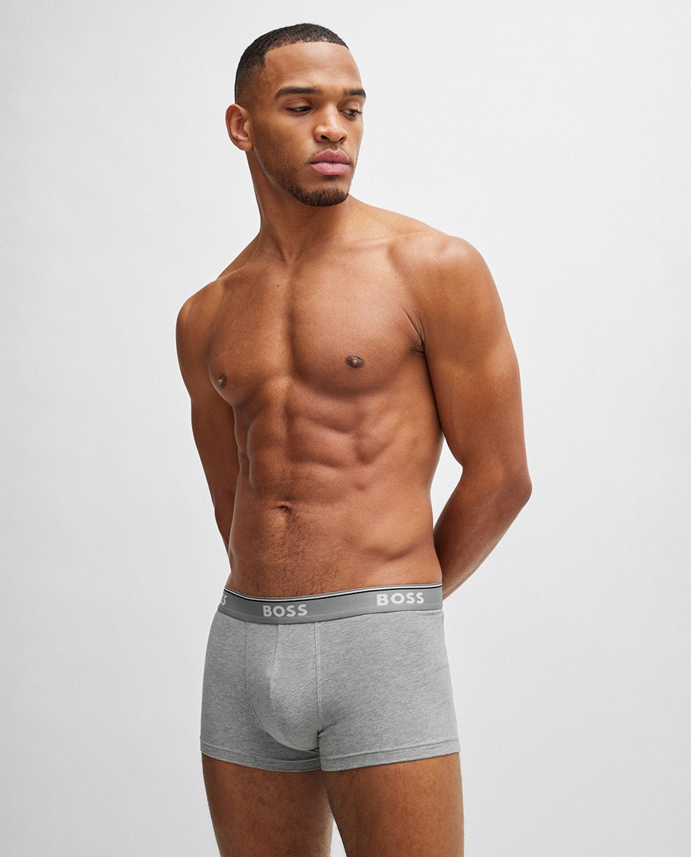 Embalagem de Três Boxers de Algodão Elástico com Logótipo no Cós Multicolor-7