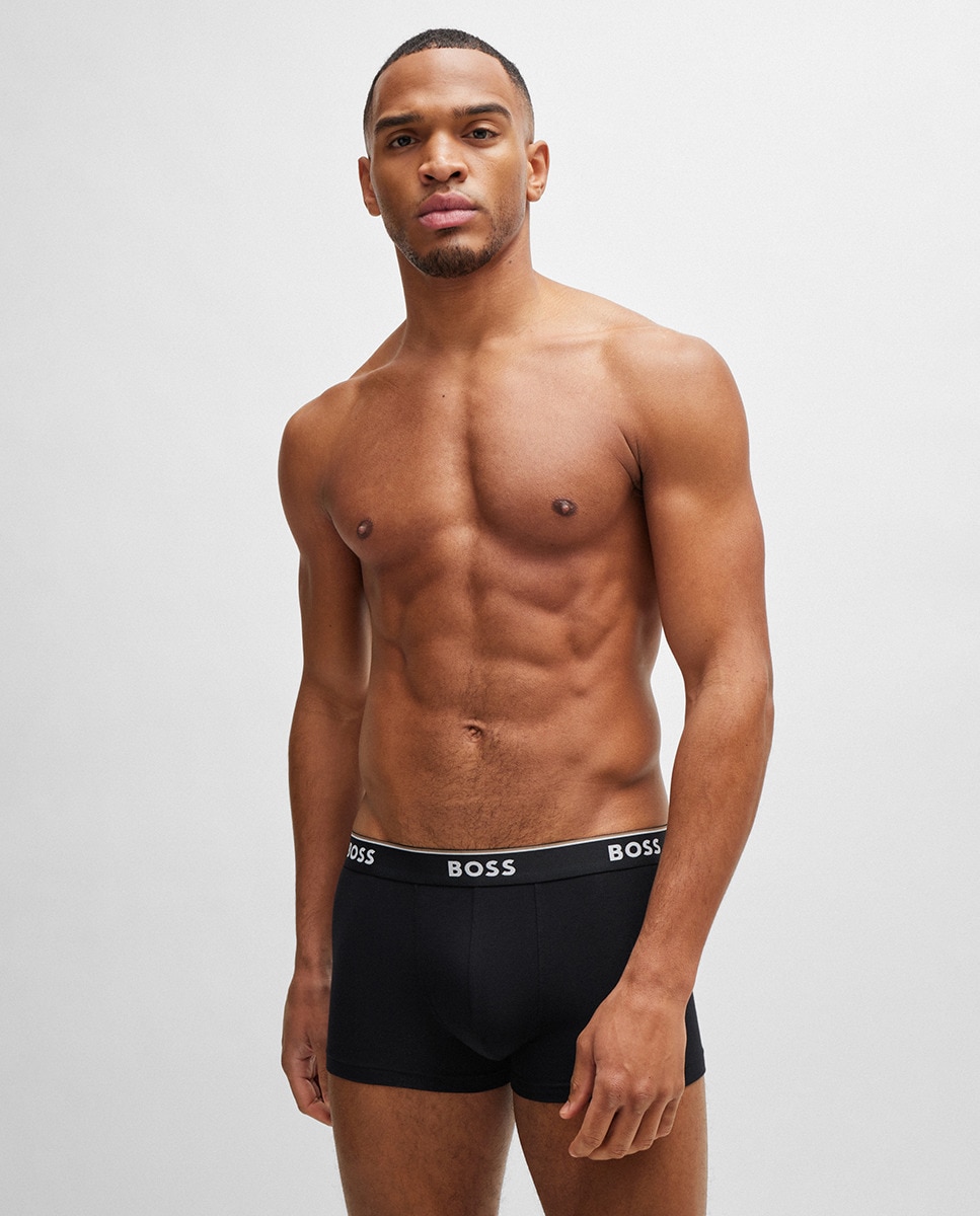 Embalagem de Três Boxers de Algodão Elástico com Logótipo no Cós Multicolor-6