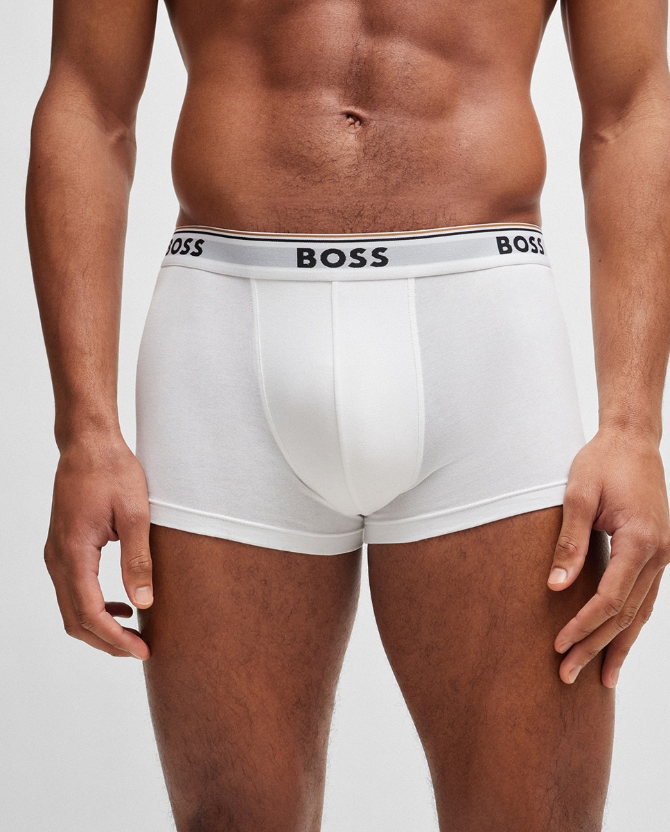 Embalagem de Três Boxers de Algodão Elástico com Logótipo no Cós Multicolor-4
