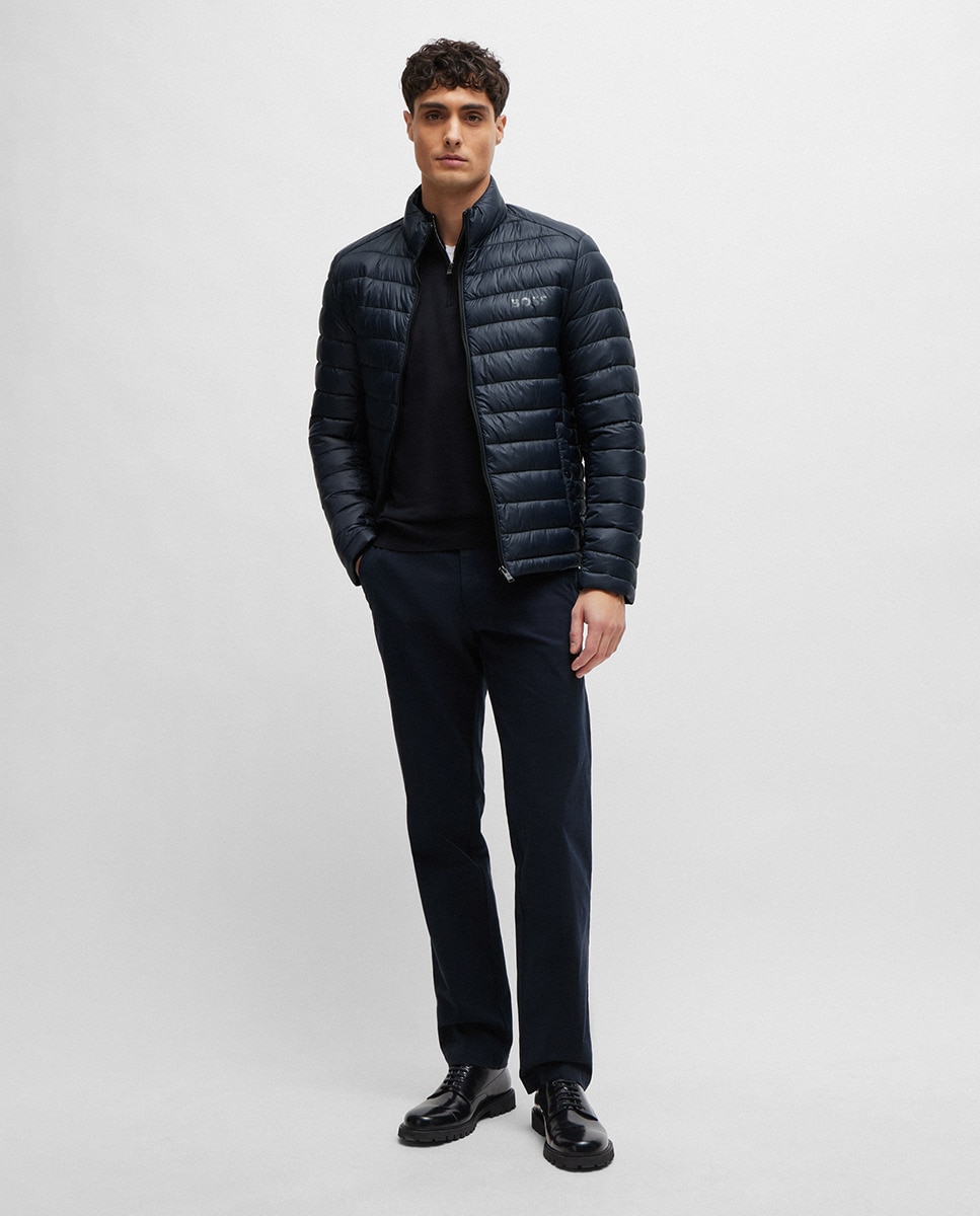 Calças Chino Slim Fit de Algodão Cómodo Azul-marinho-1