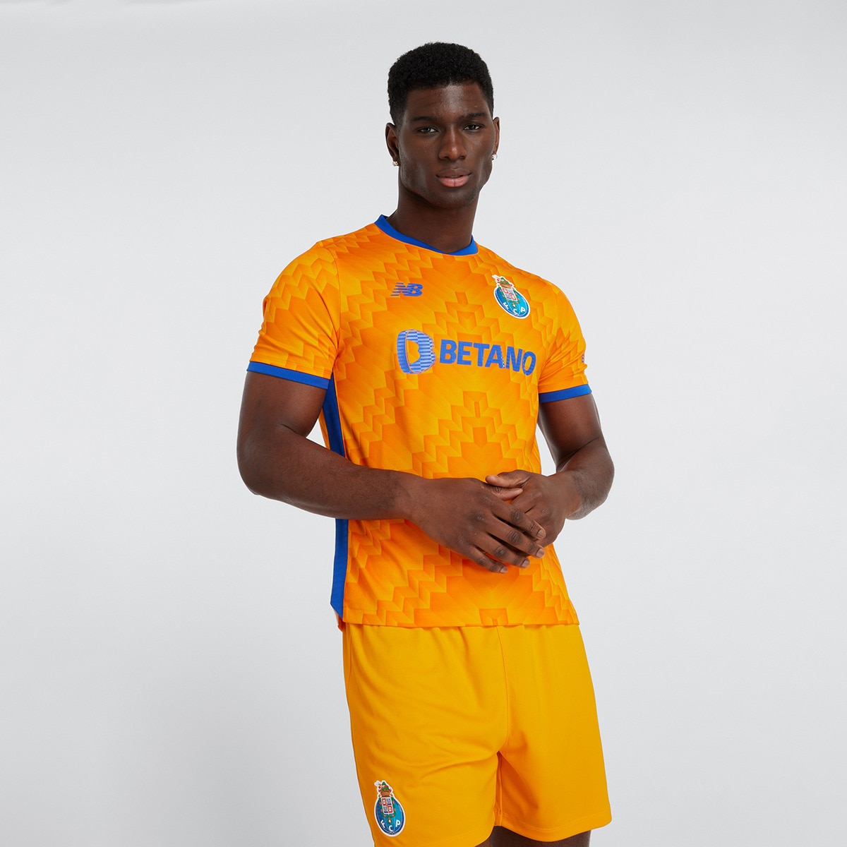 T-shirt de Homem 2.º Equipamento FC Porto 2024-2025 Réplica Laranja / azul marinho-3