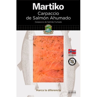 Carpaccio de Salmão Fumado sem Açúcar embalagem 80 g - Martiko